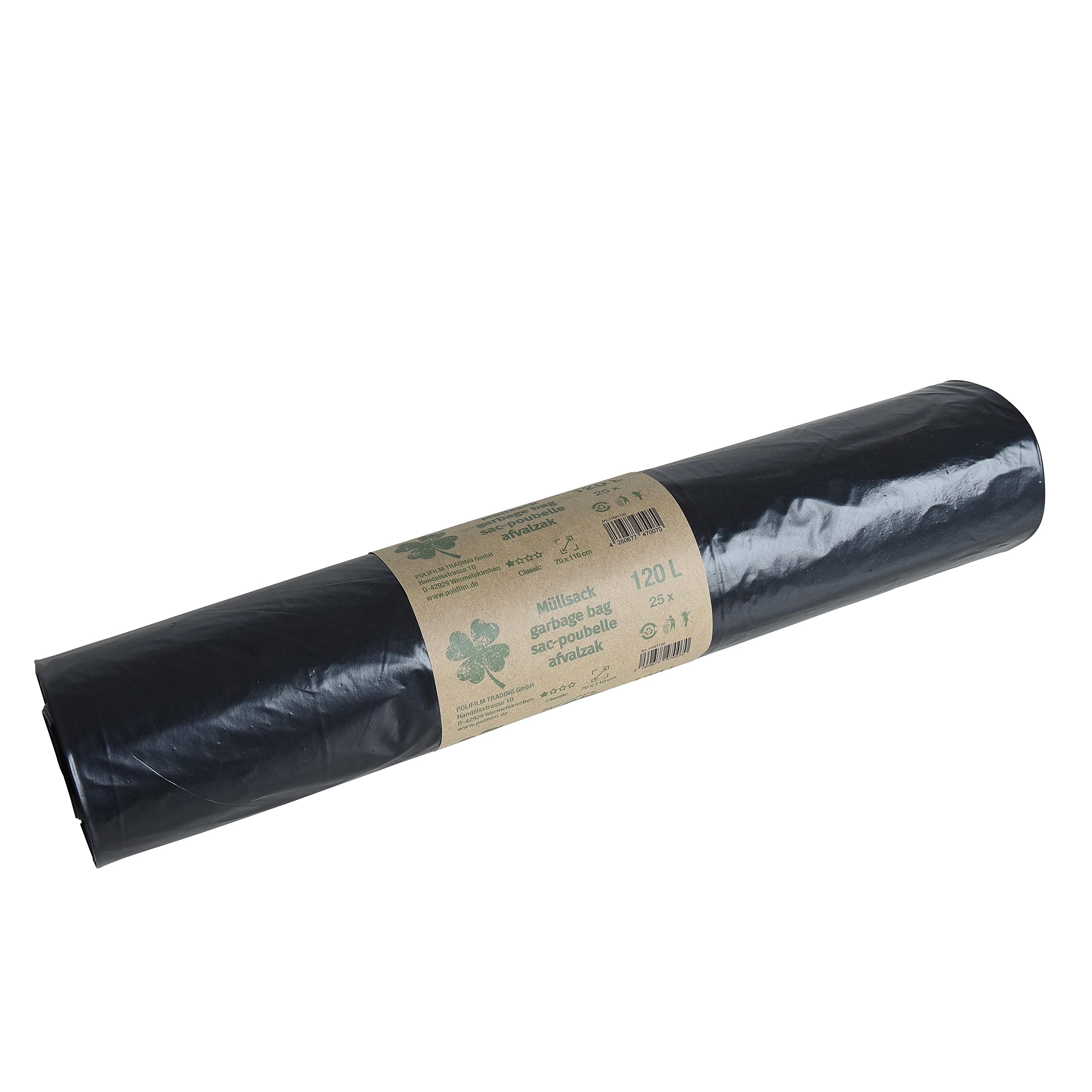 ESTEXO Bolsas de basura (120 L / 15 rollos), color negro
