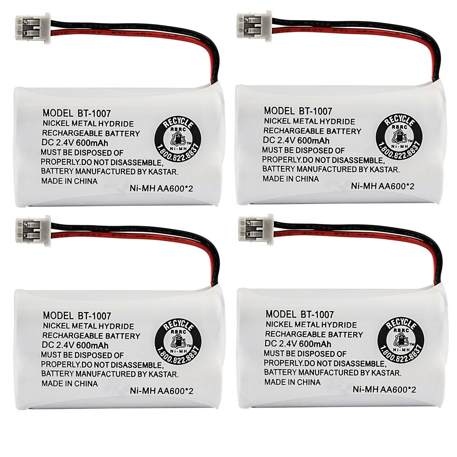 Kastar 4-Pack BT-1007 Battery Replacement for Uniden DECT 6.0 Phone DECT1560-3 DECT1560-3S DECT1560-4 DECT1580 DECT1580-2 DECT1580-3 DECT1580-4 DECT1580-4C DECT1580-4WXT DECT1580-5 DECT1580-6