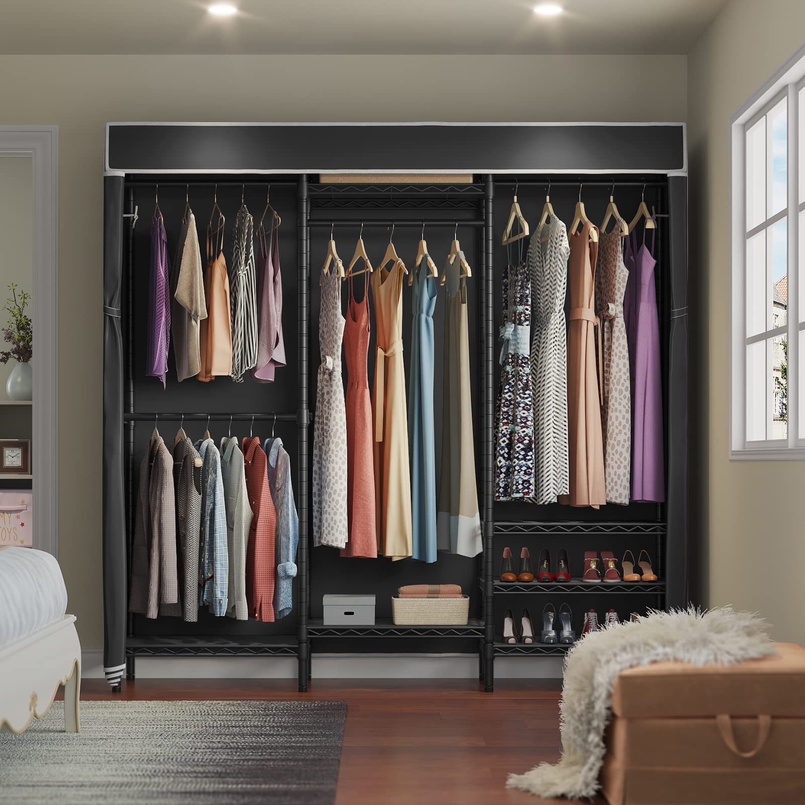 Snapklik.com : VIPEK V5C Heavy Duty Covered Clothes Rack Portable ...