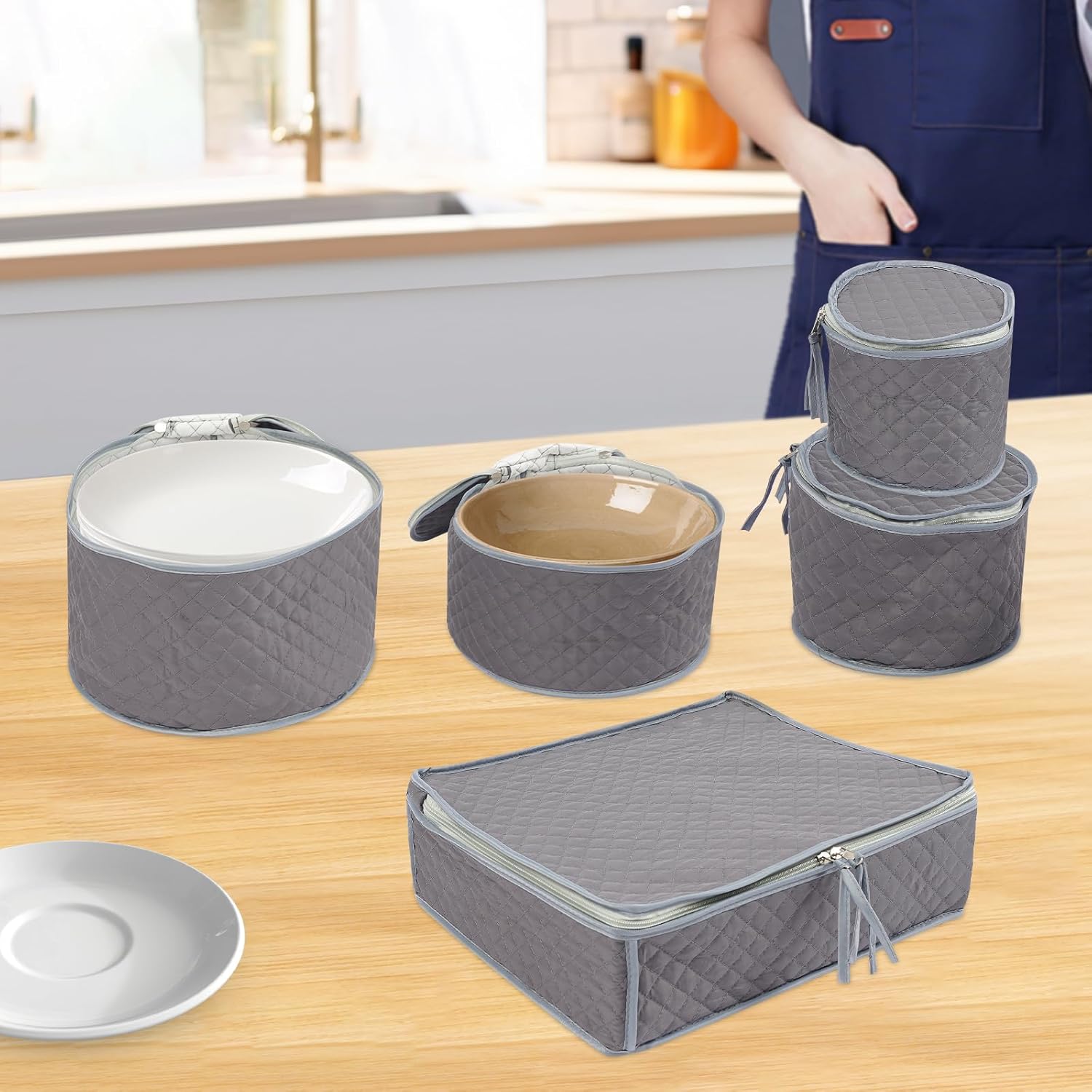 Flatware Storage Case - Durable Silverware Storage Container Box with Removable Lid and Easy to Carry Handles - Large Capacity Keeps Your Cutlery Organized & Protected