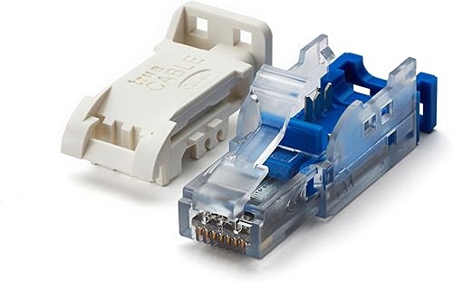 trueCABLE Enchufe de terminación de campo sin herramientas Cat6A, sin blindaje (UTP), PoE++ (4PPoE), compatible con AAA, certificado ANSITIA e