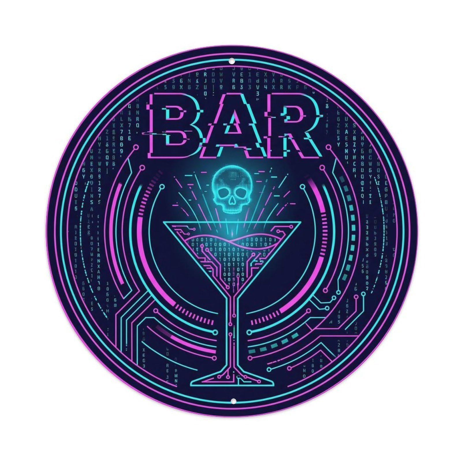 Okahys 8X8inch(20X20cm) Bar Cyberpunk Lounge Ornament Metal Tin Sign
