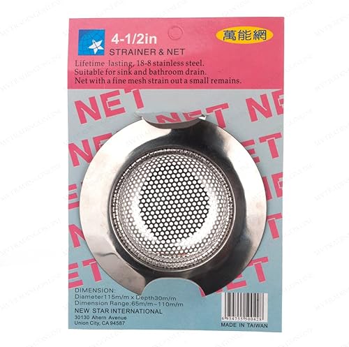 Nueva Estrella Internacional Heavy-Duty Colador para fregadero Acero Inoxidable 1810