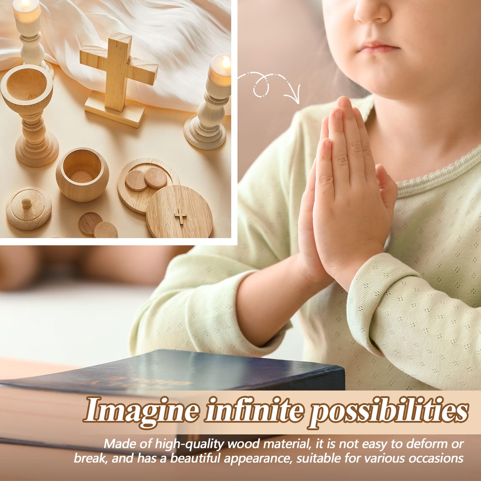 Sliner Weihnachten Holz Spiel Mass Kit für Kinder Meine erste Kommunion Geschenk katholisches Spielzeug Set katholische Geschenke für Kinder katholische Taufe Geschenke