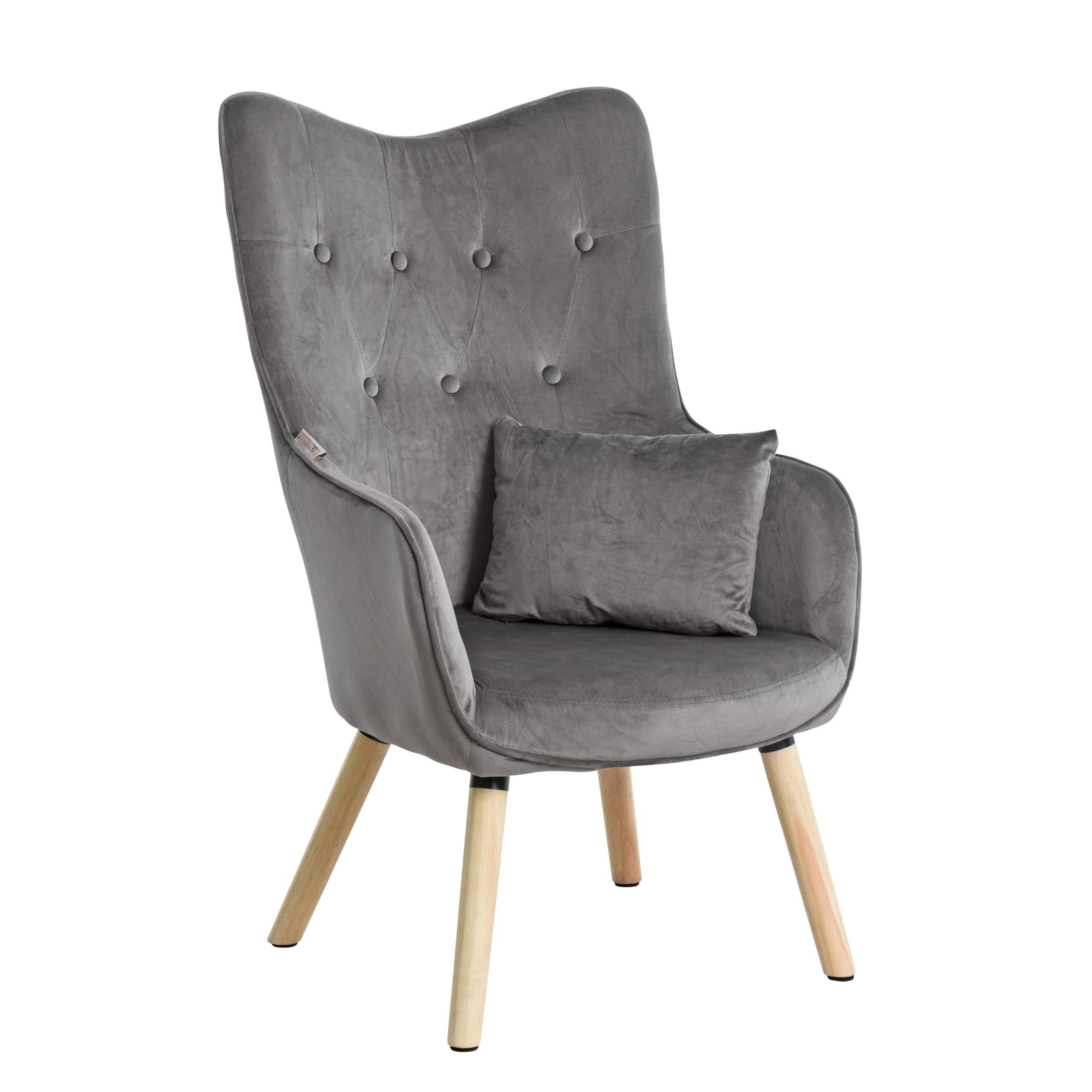 ESTEXO Fernsehsessel TV Sessel Lounge Relaxsessel Polstersessel Lesesessel Stoff Kissen Dunkelgrau Samt