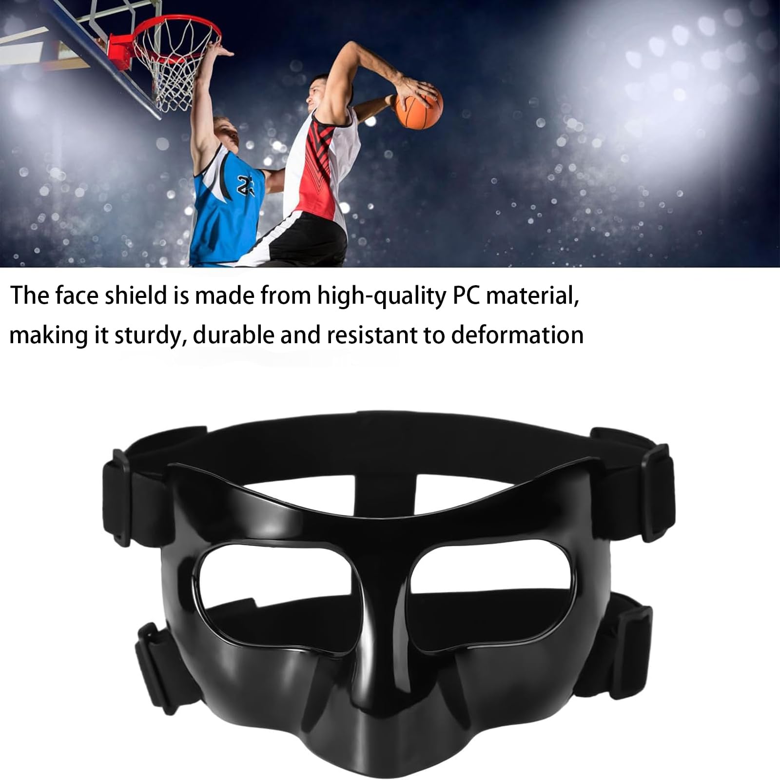Maschera Protettiva Naso Rotto, Protezione per Viso Maschera per Allenamento, Maschera da Basket Regolabile, Protezione per Naso Per Rotto Adatto al Basket, al Calcio e ad Altri Sport