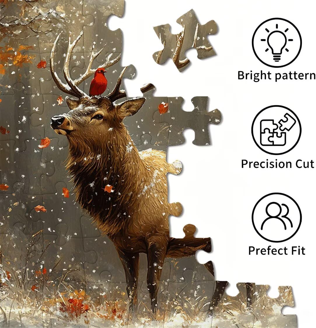 Puzzle 1500 Pièces Adultes Le cerf Puzzles Classiques Les Feuilles, n-417
