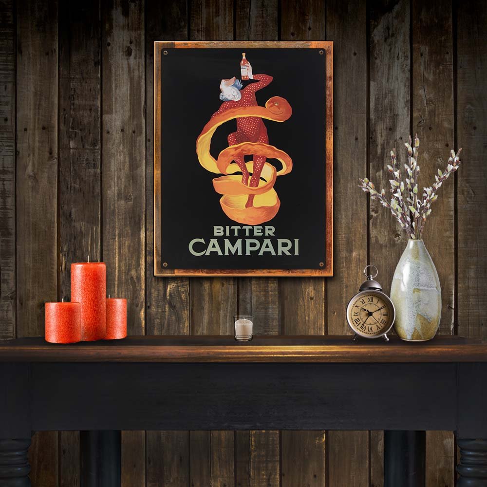 Amazon.com: Wood-Framed Campari Bitter Metal Sign for kitchen on