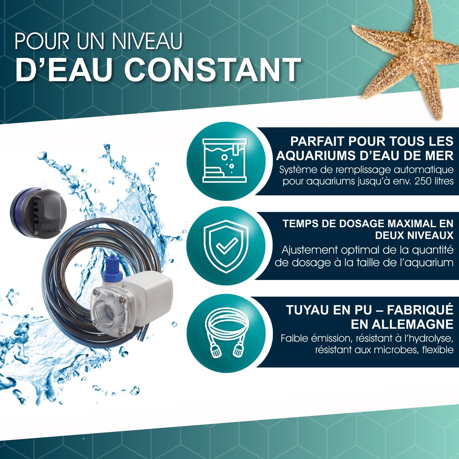 Tunze Osmolator 3 Nano I Wasserstandsregler für Nano- & Kleine Aquarien (BIS zu 250l) I Wasserpegelregler mit Zeitüberwachung für Salzwasseraquarien I Water Level Sensor mit Magnethalterung