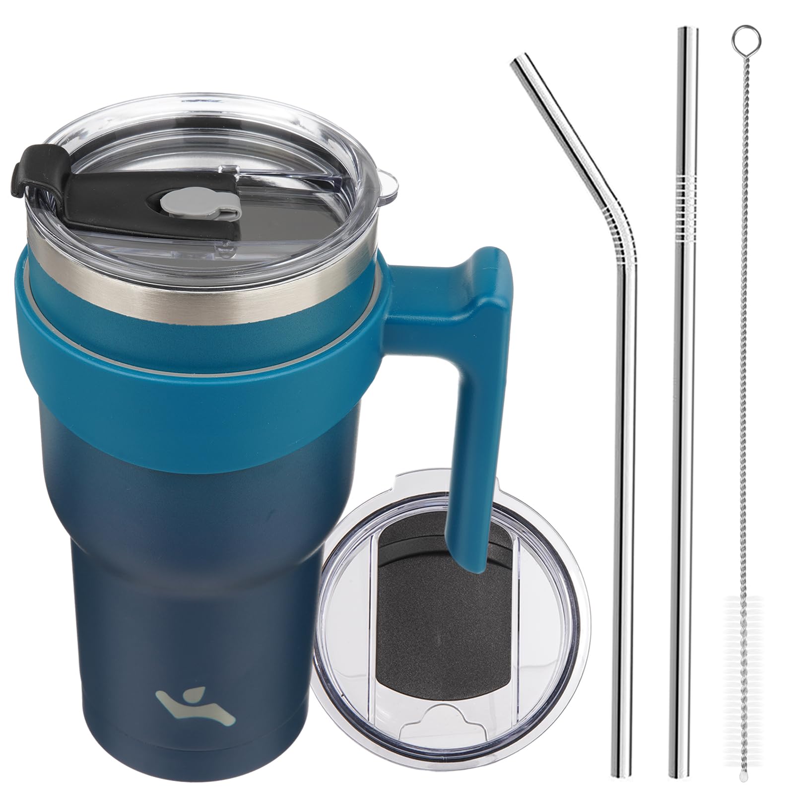 Konokyo 30 oz Tumbler with Handle and Straw, Insulated Travel Mug