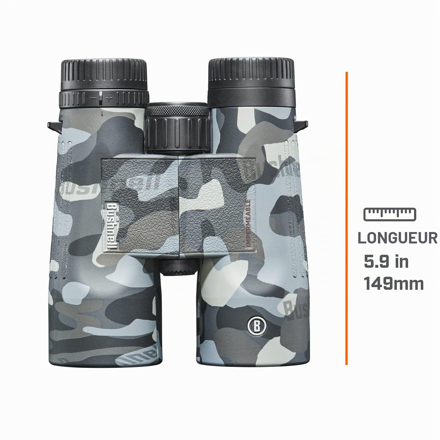 Bushnell Jumelles étanches 10 x 42 IPX7 avec lentilles entièrement revêtues et Armure en Caoutchouc Durable Camouflage Noir BBC1042W
