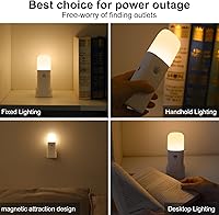 Vista 7 de YELKO Luces Nocturnas con Sensor de Movimiento, Luces Nocturnas Recargables a Pilas, Lámpara de Mesa Regulable con 5 Niveles de Brillo Ajustable