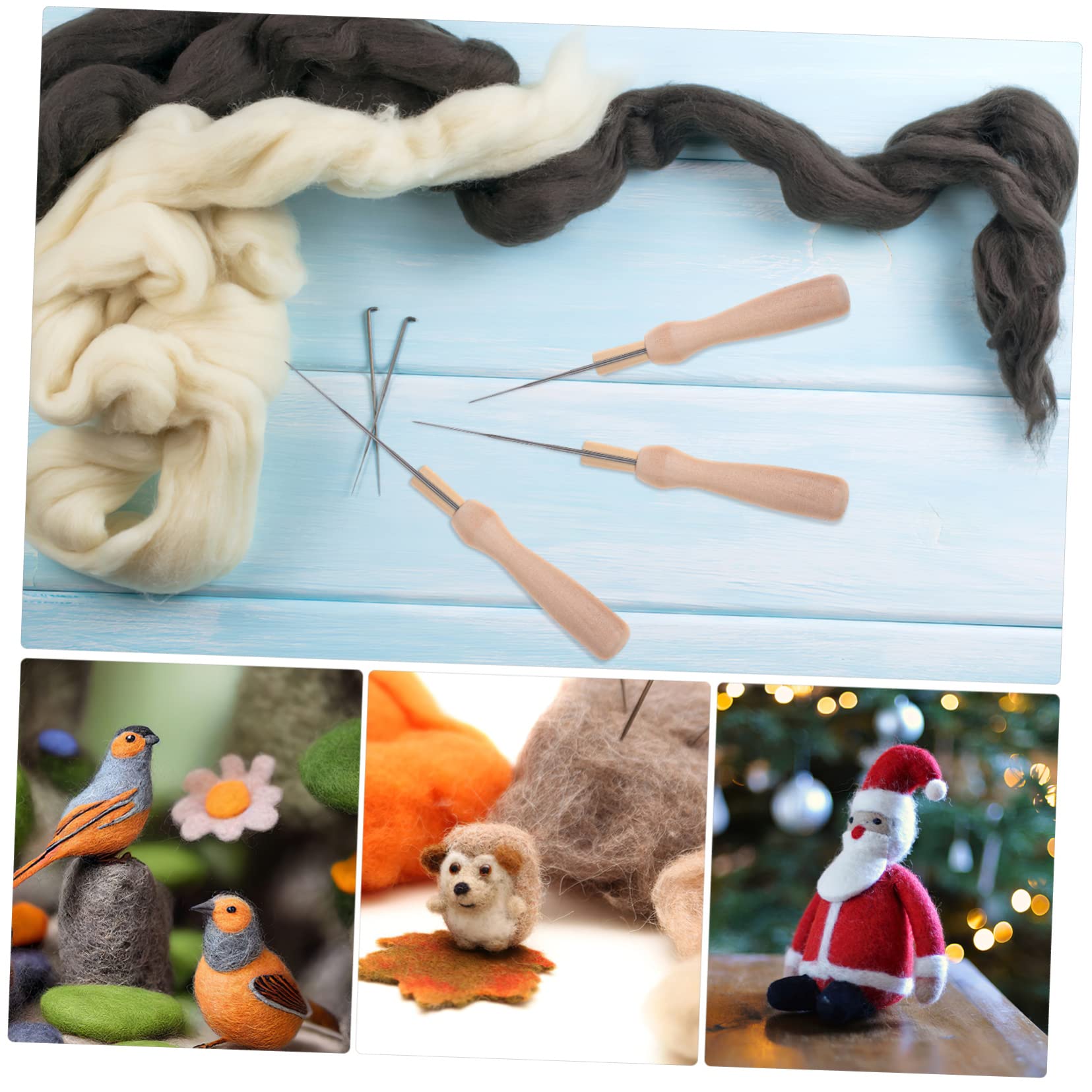 Housoutil Felting Needles 46pcs Wool Felting Kit with Wooden Handles Ideal for Craft Lovers