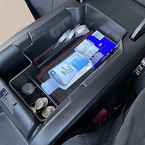 Miniatura 5 de JDMCAR Compatible con bandeja de consola central Chevy ColoradoGMC Canyon Accessories 2015-2020 2021 2022 - Borde rojo