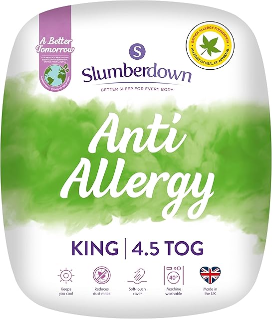 Slumberdown Anti Allergy King Size Duvet 4.5 Tog Summer Duvet King Size Bed