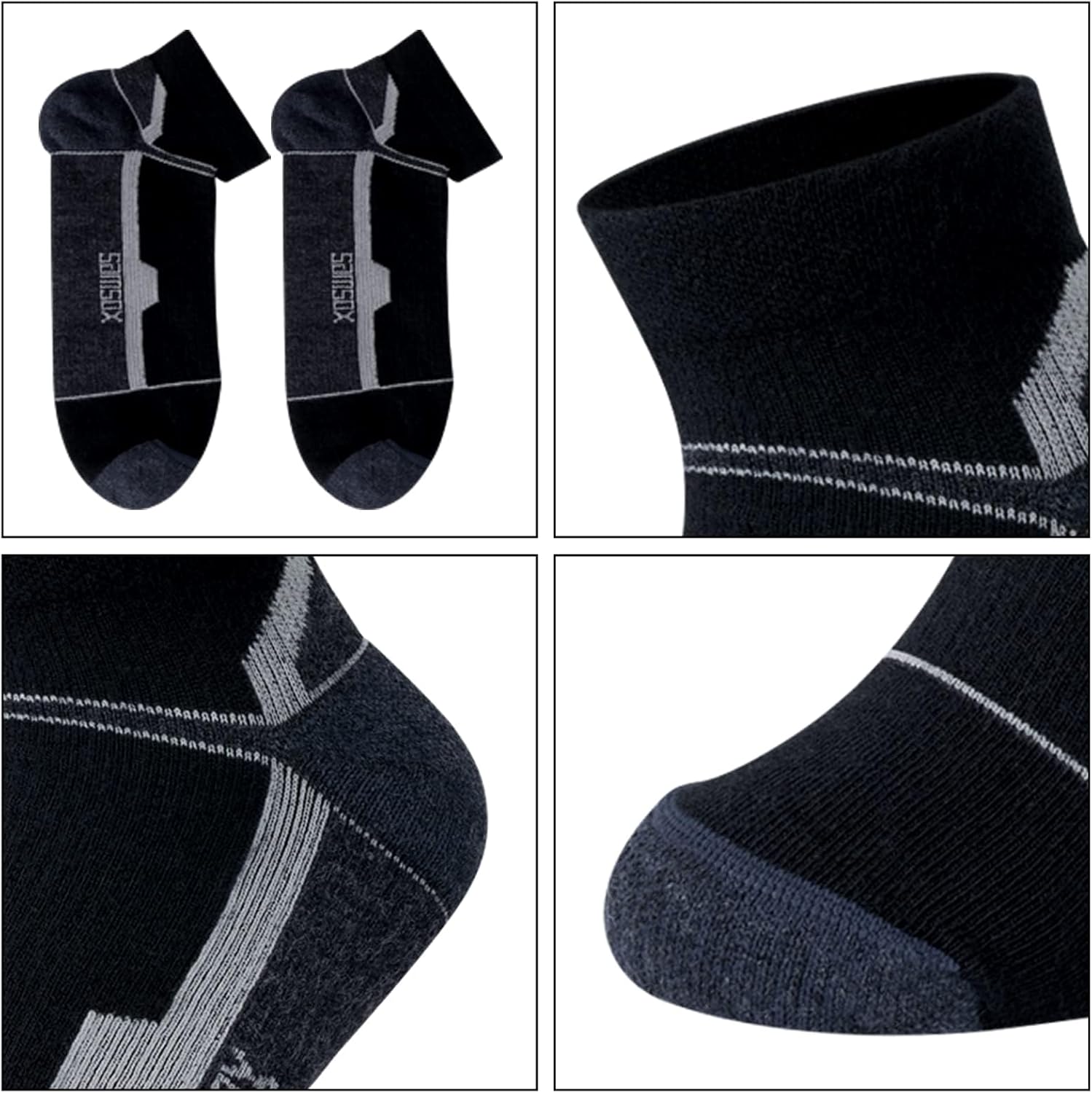 2-Pair Merino Wool Ankle Running Hiking Socks, Made in USA Cushioned Sport Socks for Men & Women (Moab Quarter) - Image 6