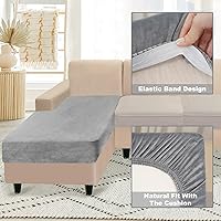 Vista 4 de NAISI Funda para Sofá Seccional de 1 Pieza Funda Separada de Terciopelo para Chaise Lounge Fundas Suaves y Elásticas para Sofá para Chaise Lounge