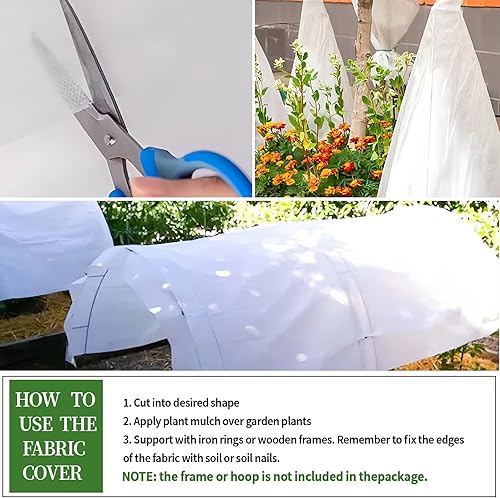 Miniatura 3 de LSJUENGAL Cubierta para plantas, protección contra heladas, 10 pies x 50 pies, cubierta flotante de tela para plantas, cubierta de plantas de