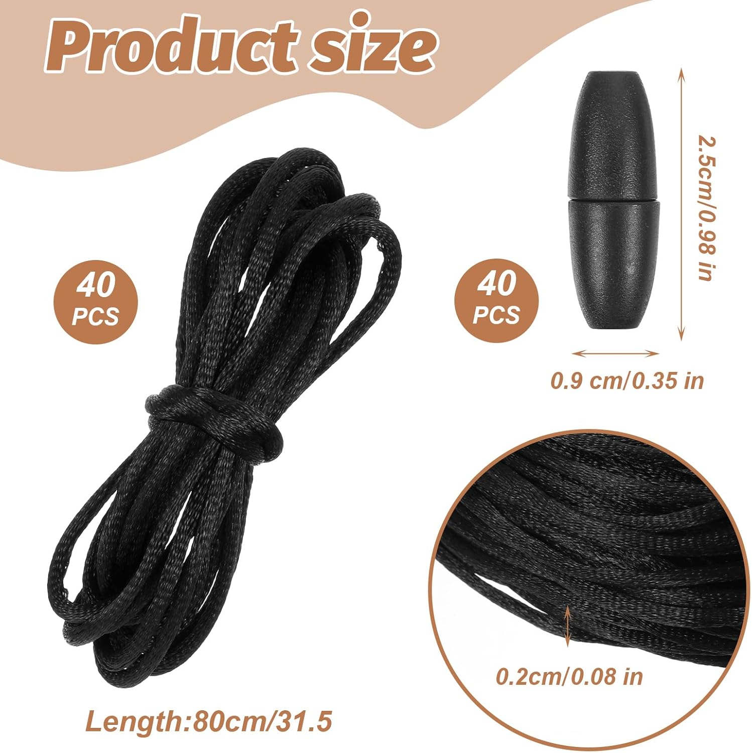 40 Set Sbreakaway Lanyard Clasp with Lanyard String Kit, Nylon Lanyards Necklace Cord and Plastic Breakaway Lanyards Clasp Safety for Pendant, Necklace, Jewellry Making Craft String Kit - Image 3