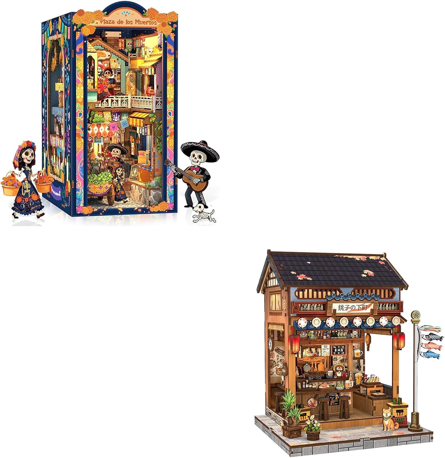 CUTEBEE Book Nook Kit - DIY Miniature House Japanese Fan Shop Dollhouse Kit for Adults and Teens, Booknook Tiny House Bookshelf Decor 3D Wooden Puzzle, Gifts for Family, Friends