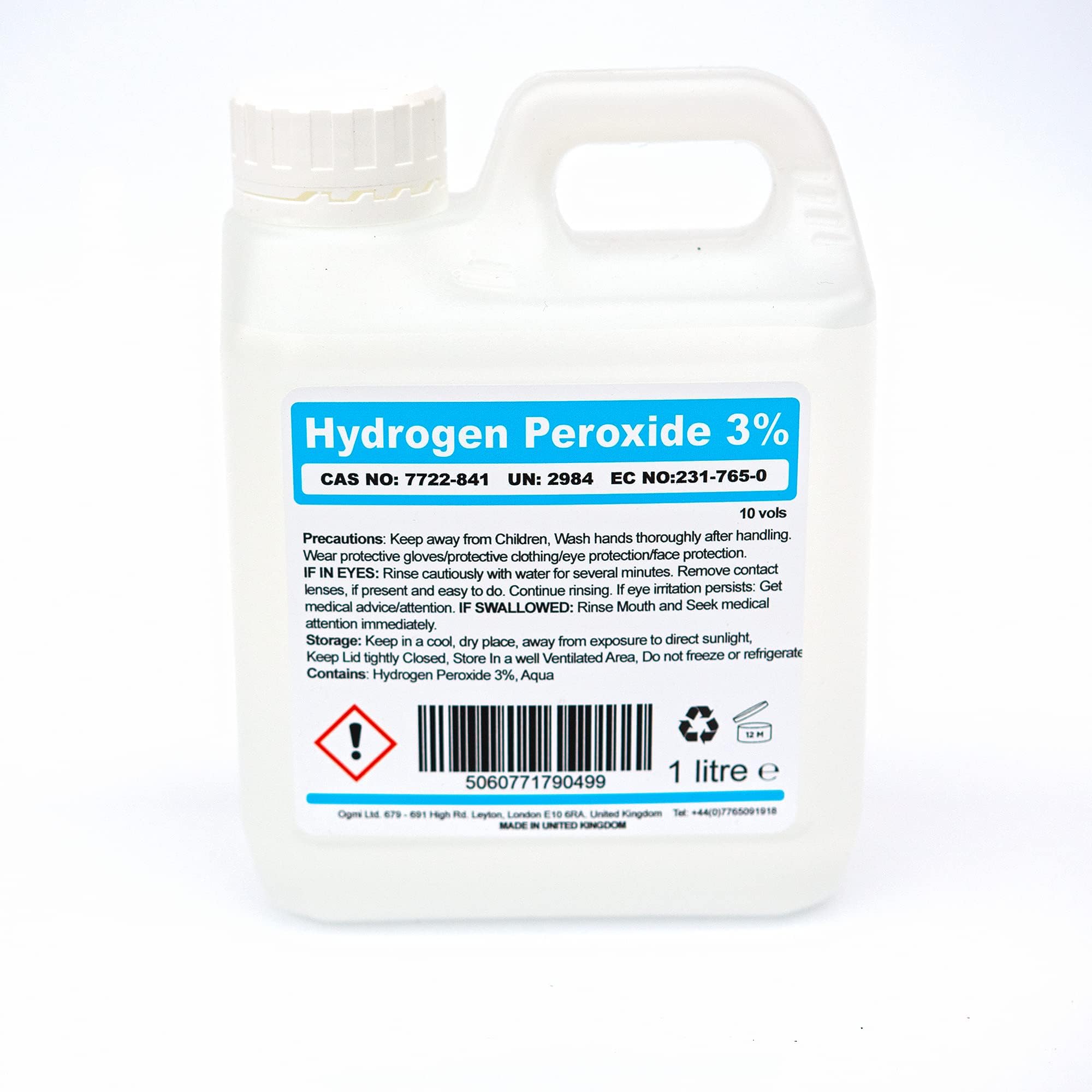 – Hydrogen Peroxide 3% 10 Vols. 1L 1 Litre Bottle for Cleaning Disinfecting Bleaching