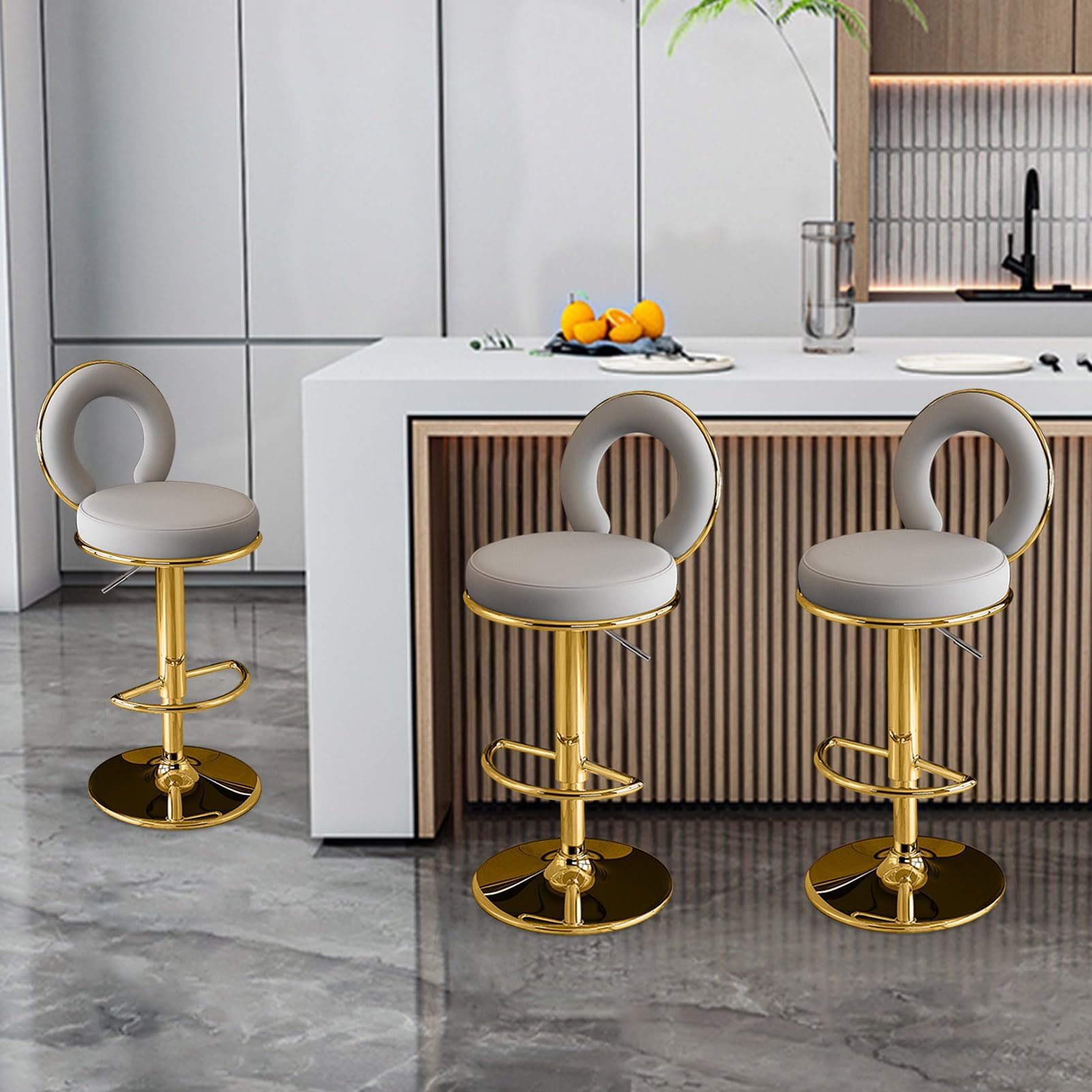 COMPLEX UNIVERSAL FURNITURE バースツール(3セット) Amazon｜カウンター高さ調節可能なバースツール 3脚セット - モダンな