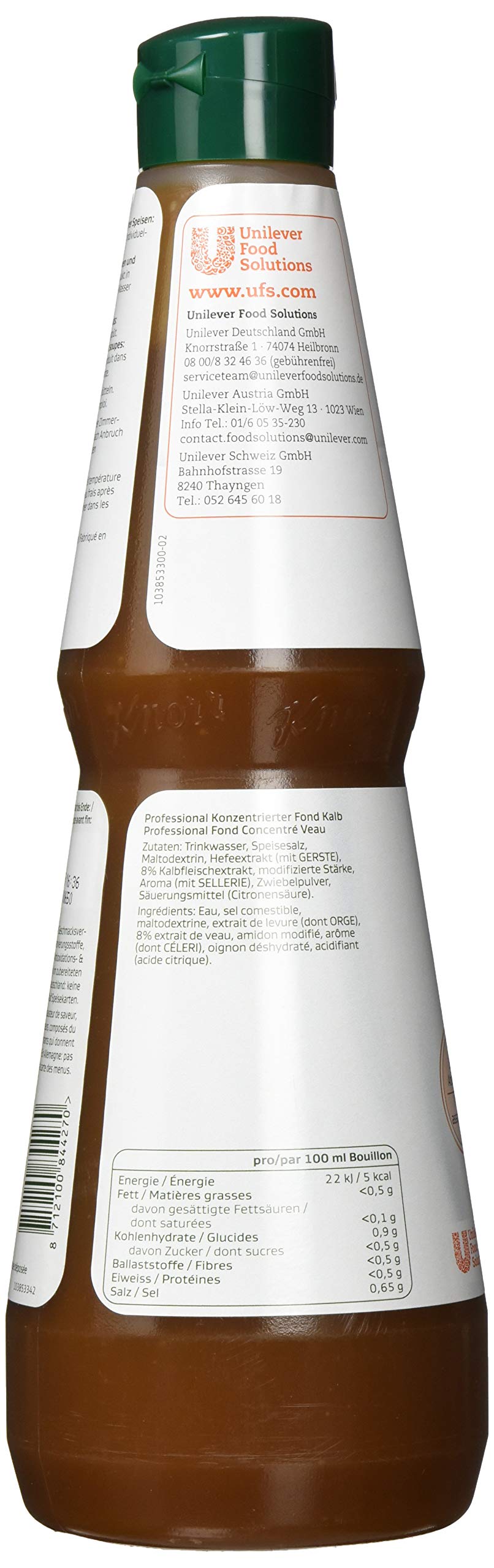 Knorr Professional Kalbsfond konzentriert (ausgewogene Basis für Saucen und Suppen) 1er Pack (1 x 1 l)