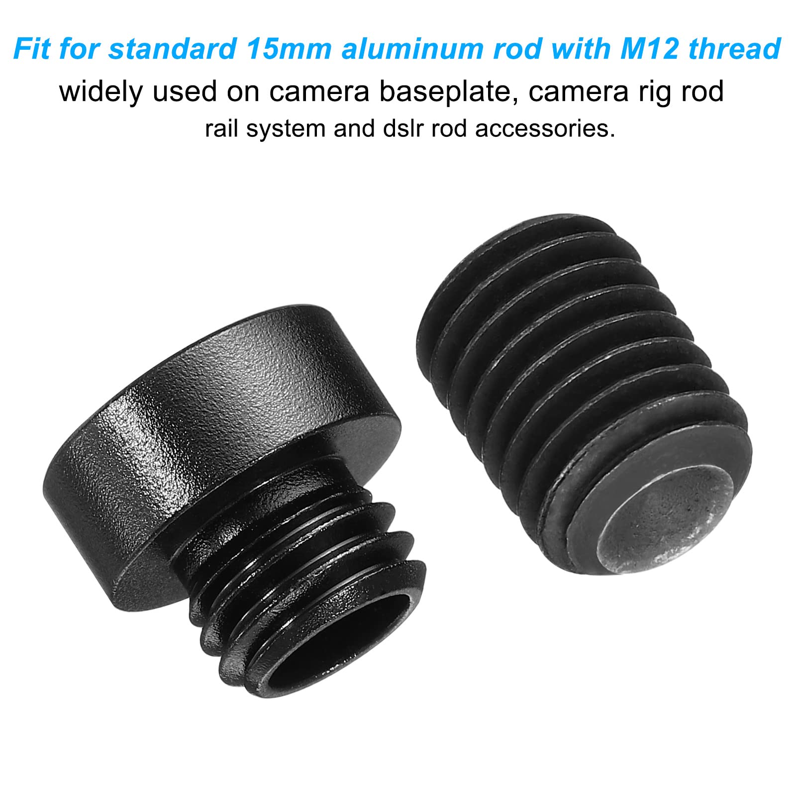 Amazon | PATIKIL 15 mm ロッド延長コネクタとロッドエンドストッパー