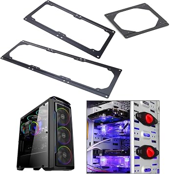 Chassis Cooling Fan Conversion Adapter Bracket Holder for Computer for Case Heat Black Metal