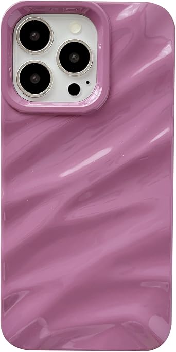 حافظة Caseative لهاتف iPhone 13 Pro،حافظة هاتف ناعمة على شكل موجة مجعدة بنمط تموج الماء باللون الأرجواني