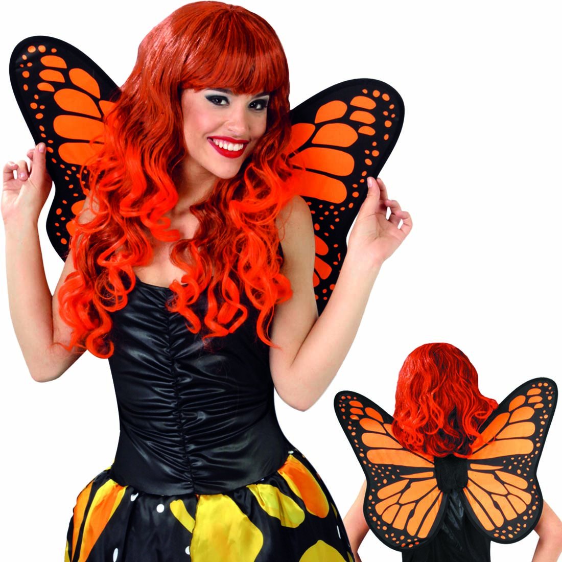 Glitzernde Schmetterlingsflügel Mit Elfenohren – Kostüm-Accessoire Für Halloween, Fasching, Mottopartys, Ca. 80 X 75 Cm