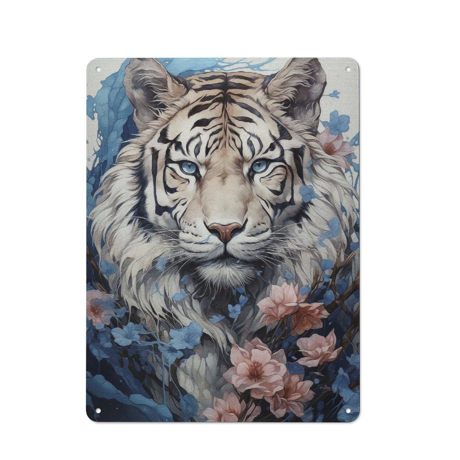 Junmoney Tiger Hues Retro Tin Sign 40X30cm For Workshop Wall, For Collectors Of Retro Metal Wall Decor