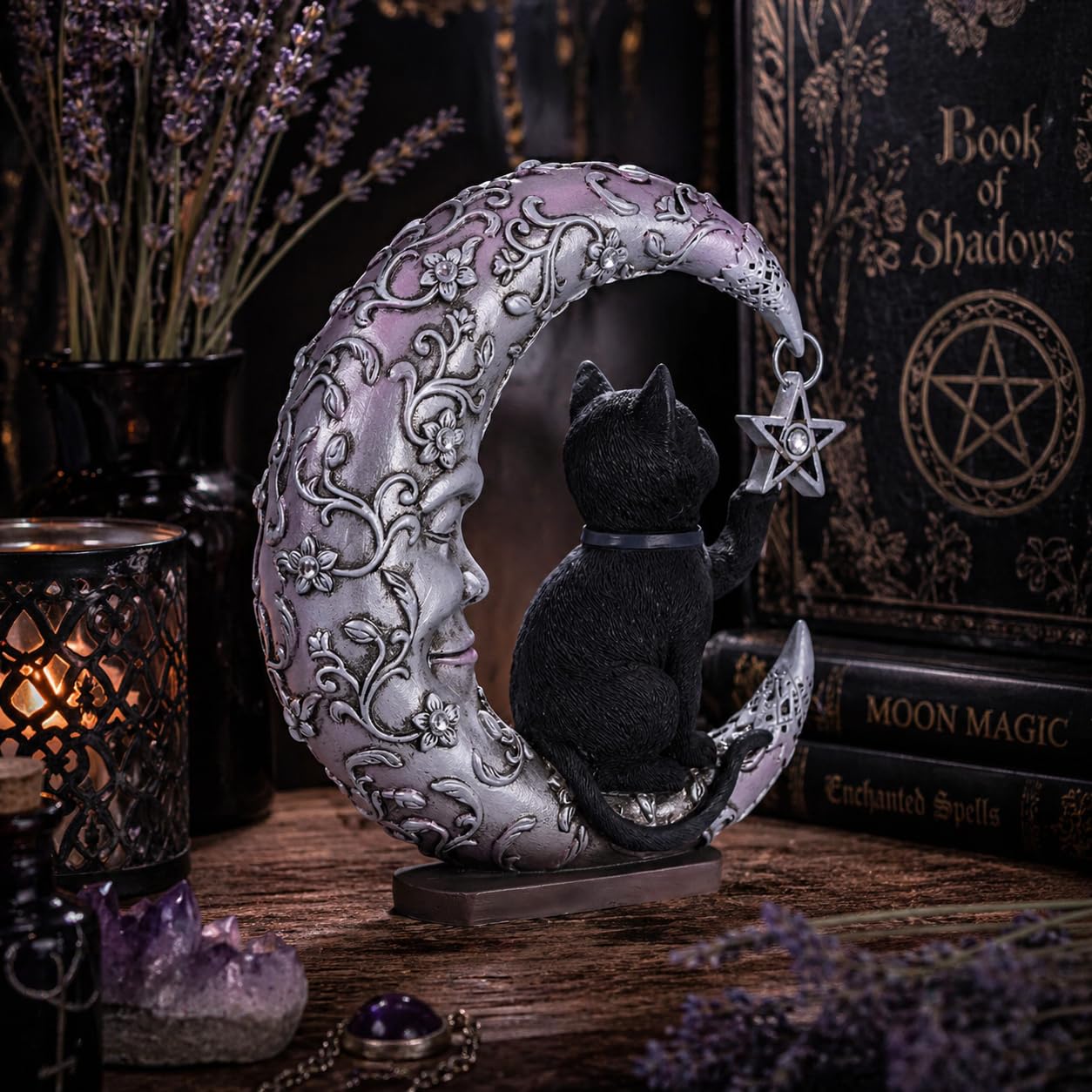 Amazon.com: Nemesis Now Enchanting Luna Companion Moon and Cat