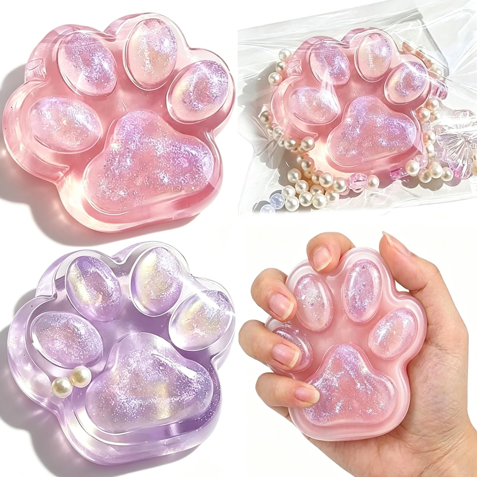 QYEHF Cat Paw Squishy,Taba Squishy Paw Set,Cat Paw Squeeze Paw Fidget,Soft Slow Rising Balls Anxiety Relief Fidget , Suitable for adults and people aged 14+and above — image 1