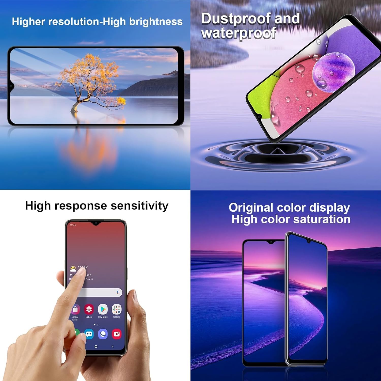 LMQ for Samsung Galaxy A15 5G Screen Replacement ，with Frame, Wholesale for Samsung A15 A156u A156m A156f s156vl A156w 6.6Inch LCD Display Touch Screen Digitizer Assembly (No Repair Tools)