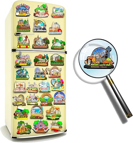 Miniatura 4 de Imán de nevera con imán de las cataratas del Niágara de Canadá, monumentos de madera 3D, recuerdos coleccionables, decoración hecha a mano -1335