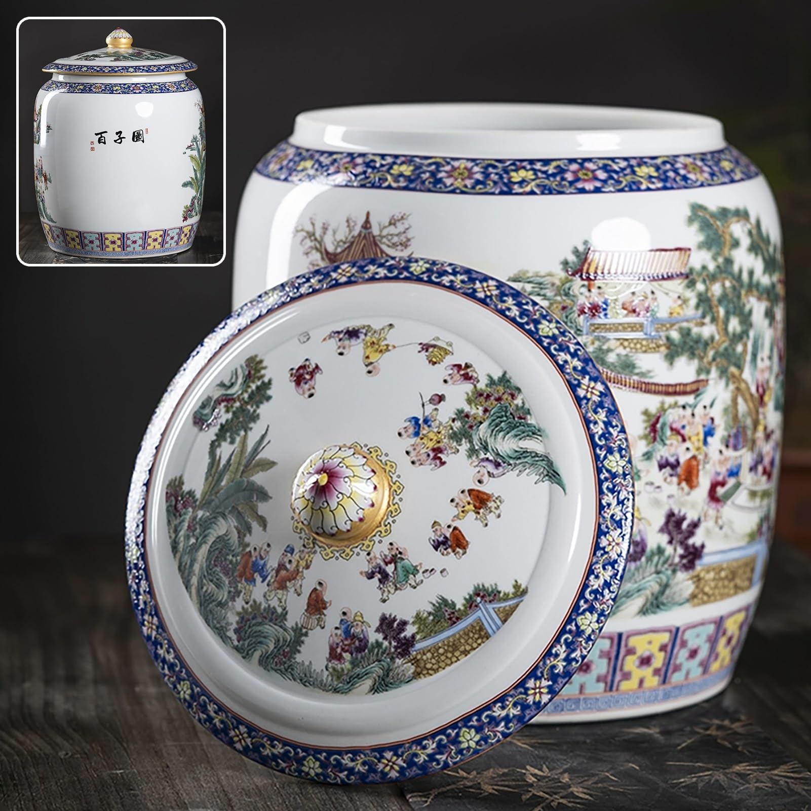 Das ist der Reis! Versiegelter Reisvorratsbehälter, Keramik-Reiszylinder zur Heimdekoration, for Reis, Mais, Mehl(10kg C)