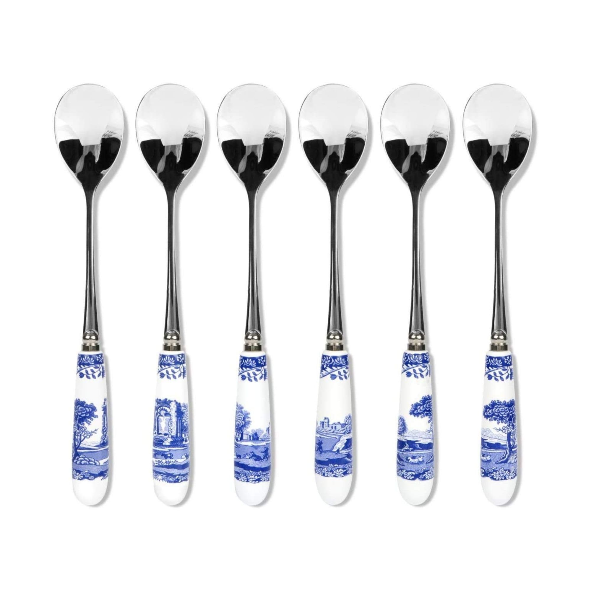 Portmeirion Home & Gifts Spode Blue Italian Tea Spoons S/6, blue & white, 15cm BLI1101-X