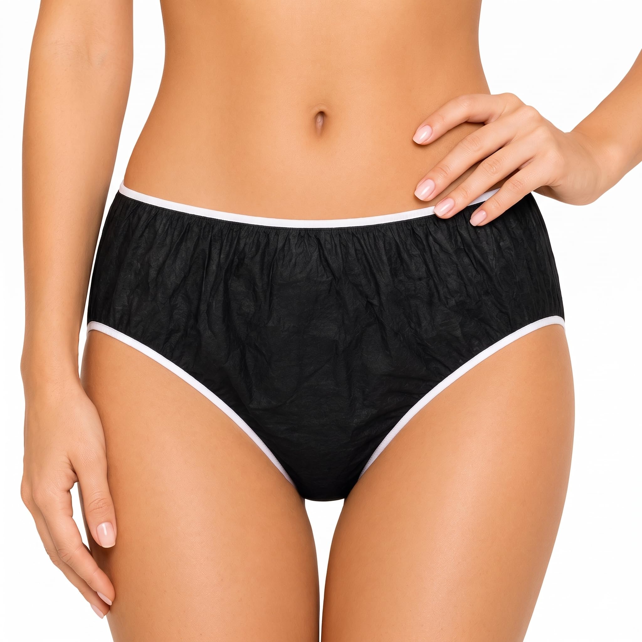Sassyvilla Disposable Panties for Women Maternity Travel Innerwear Period Panties for Girls Disposable Underwear Use and Throw Panty After delivery Postpartum Black Panty-image-18