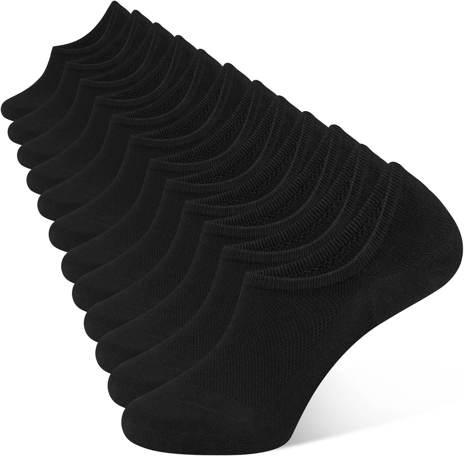 CLOSEMATE 6 Pairs Mens No Show Cotton Low Cut Ankle Casual Socks with Non Slip Grips