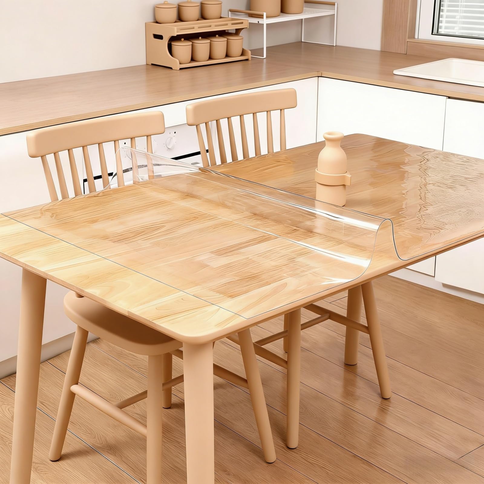 Tischschutz Transparent 73 x 118 cm Wasserdicht Abwaschbar Glasklar Folie Durchsichtig Wasserdicht für Zuhause, Küche, rechtwinklig