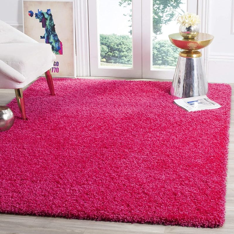 Image of Shaggy Area Rug - Extra Plush Luxury Carpet, Super Soft & Cozy Feel| Perfect for Living Room, Bedroom, and Stylish Home Decor- Hot Pink (4 x 6 ft)