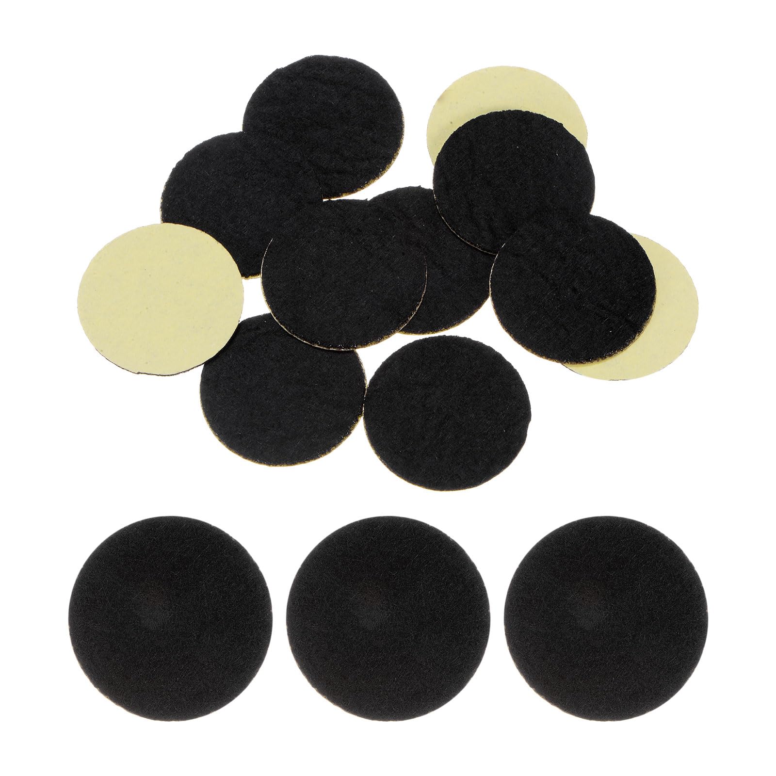 HARFINGTON 10pcs Round Adhesive Felt Circles, 30mm 1-1/4" Pre Cut Felt Craft Stickers Non-Woven Mini Felt Fabric Circles for DIY Sewing Handcraft Cut Projects Craft Finishing, Black