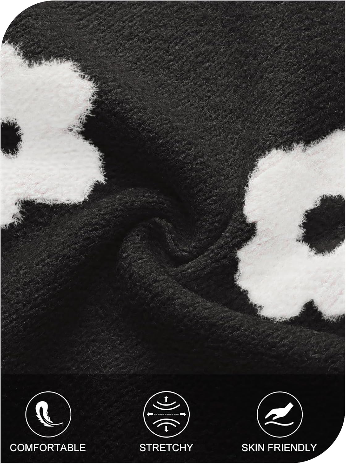 MEROKEETY Women's 2025 Fall Floral Sweater Cute Long Lantern Sleeve Crewneck Knit Pullover Tops - Image 5