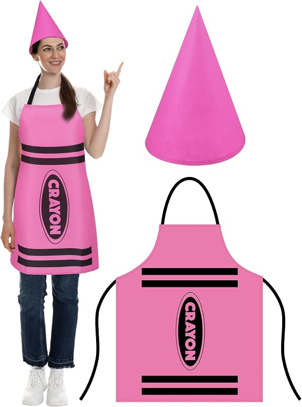 Crayon Costume with Apron and Cone Hat Adult