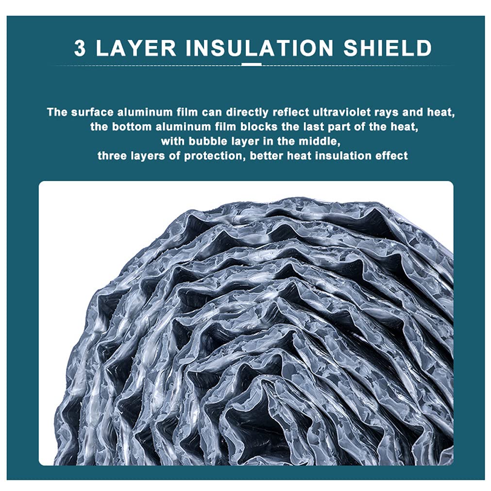NAKAN Rotolo Termoriflettente Termosifoni, Doppio Alluminio Lamina Isolante Termico con Bolla, Riflettente Barriera Radiante al Vapore per Tetto Attico Porta(Size:1x10m(3x32ft))