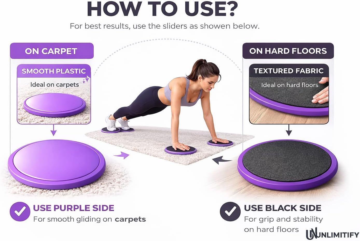 Pilates Sliders for Core Workout – Dual-Sided Exercise Sliders for Carpet & Hardwood Floors, Core Gliding Discs for Home Workout, Ab Training, Fitness Equipment, Includes Storage Bag