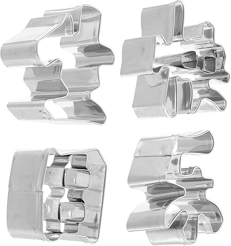 Miniatura 1 de 4pcs Stainless Steel Happy Birthday Cookie Cutter with Integrated Molding Chinese Characters for DIY Biscuits Versatile Engraved Carrot-shaped Fruit