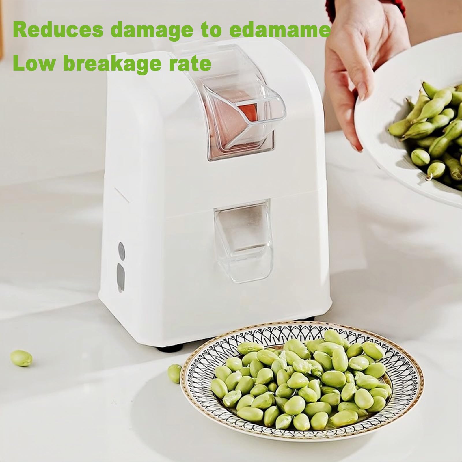 Vollautomatische Erbsenschalenmaschine, 3 kg/h hohe Leistung mit Typ-C-Schnellladung, geringer Bruch für den Heimgebrauch, perfekt für Edamame und Erbsen