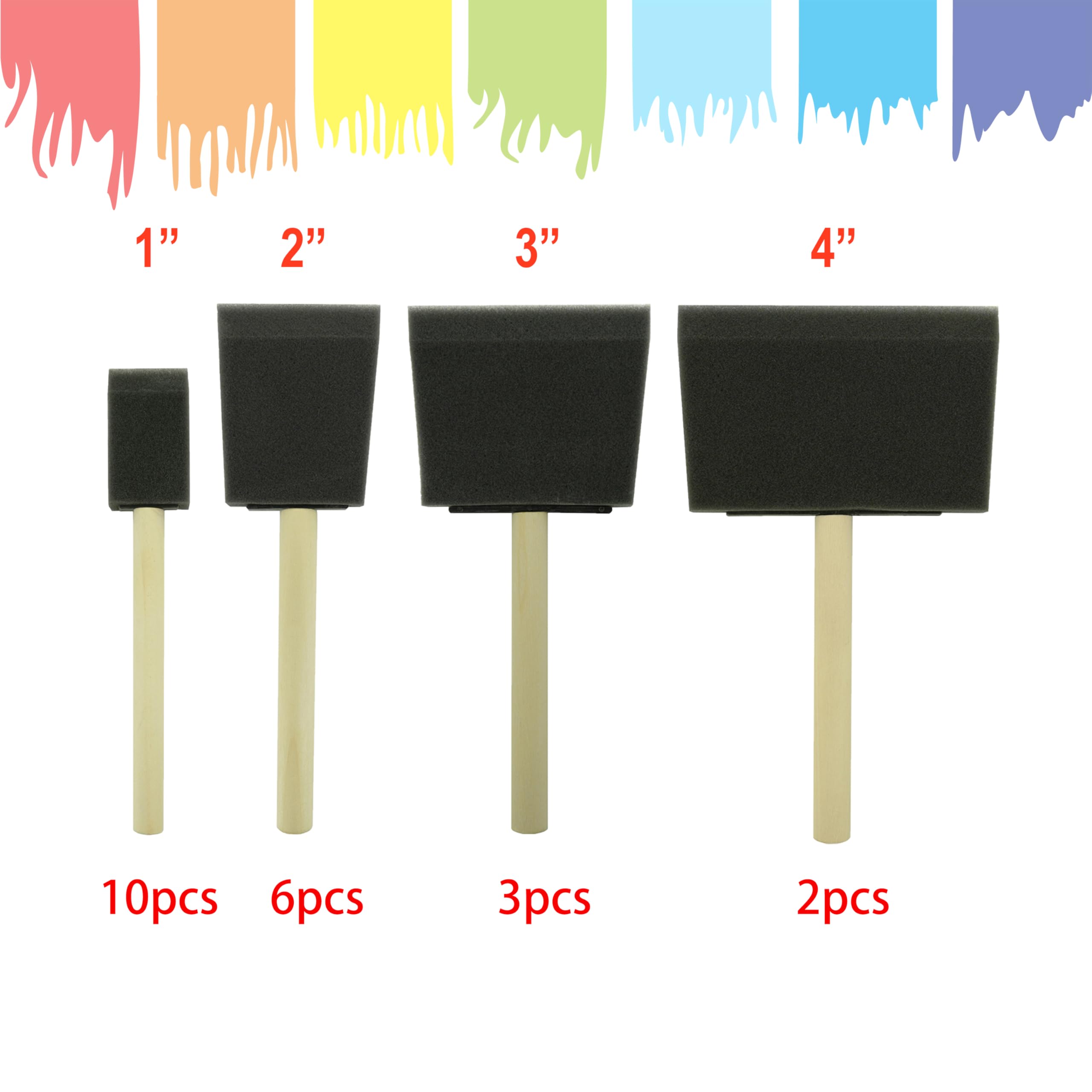 21pcs Poly Foam Brushes - High Density Foam Set -2 21pcs Poly Foam Brushes - High Density Foam Set -2